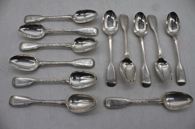 Lot 369 - A harlequin set of twelve Victorian silver...