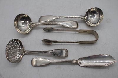 Lot 370 - A collection of 19th century silver flat wares...