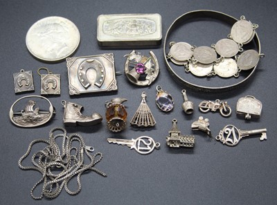 Lot 469 - Assorted silver and white metal, to include...