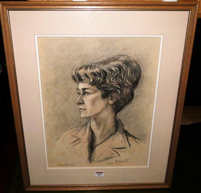 Lot 1030 - Juliet Parnell - Portrait study, pastel