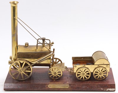 Lot 29 - A brass static display model on wooden base...
