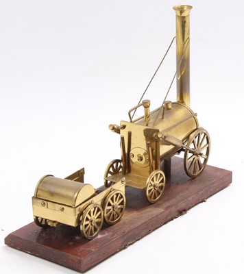 Lot 11 - A brass static display model on wooden base...