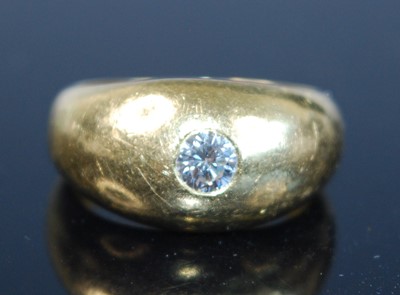 Lot 2372 - An 18ct yellow gold diamond set signet ring,...