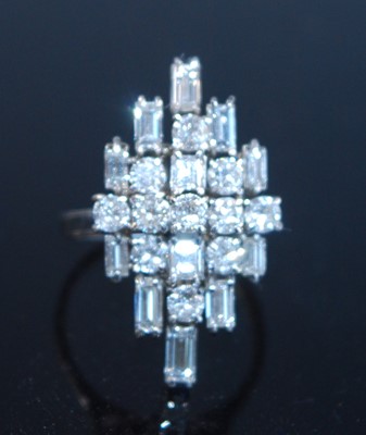 Lot 2402 - An 18ct white gold diamond abstract cocktail...