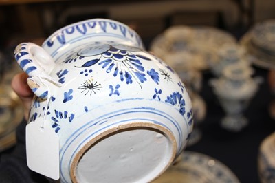 Lot 2077 - An English blue and white delftware posset pot,...