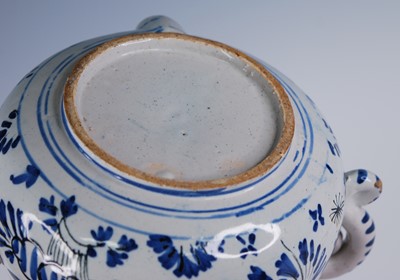 Lot 2077 - An English blue and white delftware posset pot,...