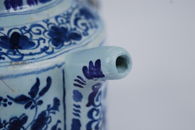 Lot 2061 - A Lambeth blue and white delftware posset pot,...