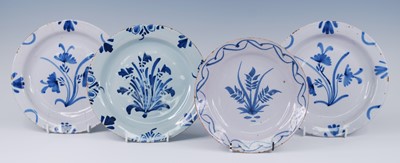 Lot 2099 - A pair of English blue and white delftware...