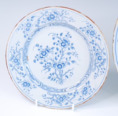 Lot 2082 - A Liverpool blue and white delftware charger,...