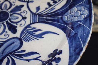 Lot 2146 - A Delft blue and white charger, 18th century,...