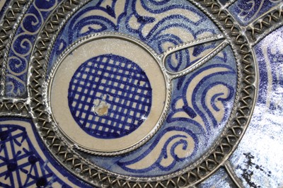 Lot 2141 - A Moroccan Fez blue and white glazed...