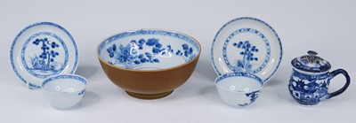 Lot 2214 - A Chinese blue, white and café au lait...