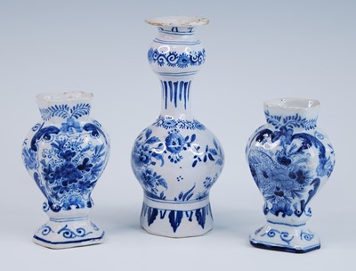 Lot 2162 - A Delft blue and white vase, 18th century, the...