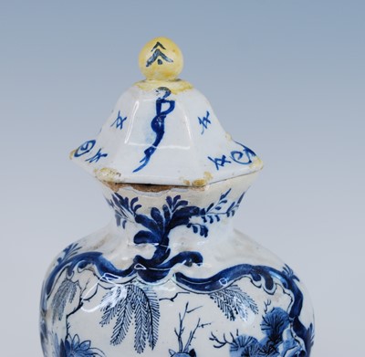 Lot 2161 - A Delft blue and white vase, 18th century, of...