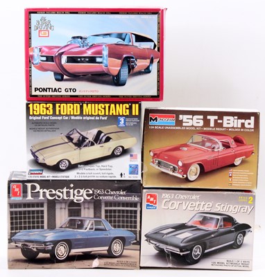 Lot 960 - 5 plastic car kits from various manufacturers...