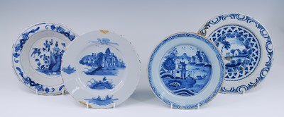 Lot 2093 - A Bristol blue and white delftware plate,...