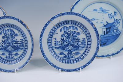 Lot 2091 - A Bristol blue and white delftware charger,...