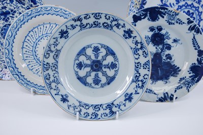 Lot 2145 - A Delft blue and white charger, 18th century,...
