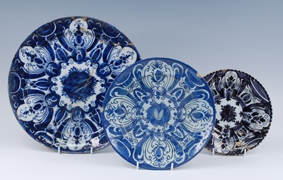 Lot 2153 - A Delft blue and white plate, 18th century,...