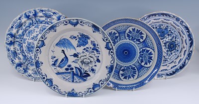 Lot 2144 - A Delft blue and white charger, 18th century,...
