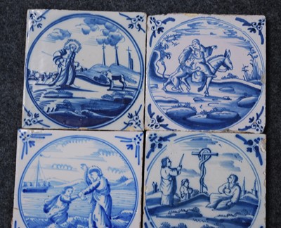 Lot 2120 - A matched set of eight blue and white...