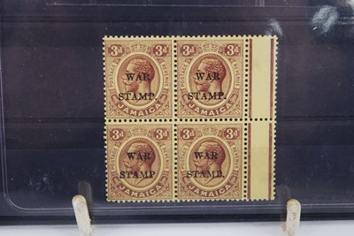 Lot 436 - Jamaica, 1916/17 block of four mint 3d stamps,...