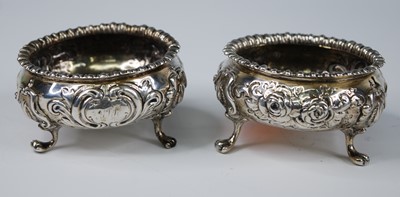 Lot 2279 - A pair of Victorian silver salts, of squat...