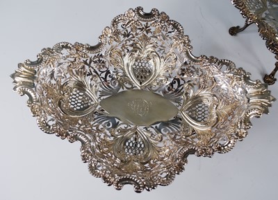 Lot 2124 - An Edwardian openwork silver and silver plate...