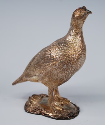 Lot 2296 - A contemporary silver-gilt grouse,...