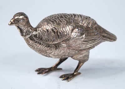 Lot 2271 - A late 19th century continental silver grouse,...