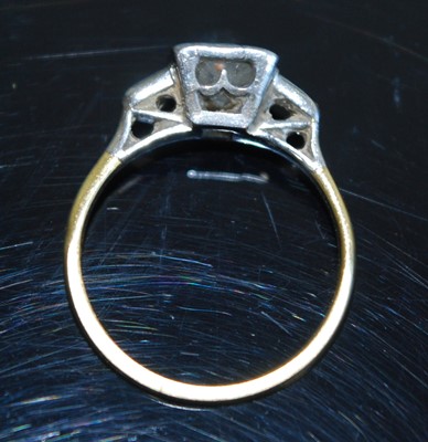 Lot 2565 - A yellow and white metal diamond solitaire...