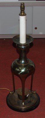 Lot 3 - A large 20th century brass table lamp,...