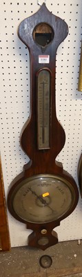 Lot 1181 - A 19th century rosewood onion-topped four dial...