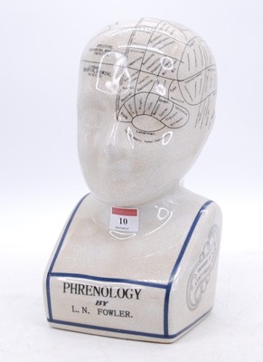 Lot 10 - A reproduction Fowler phrenology bust, h.28cm