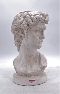 Lot 26 - A reproduction plaster bust of Michelangelo's...