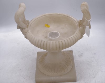 Lot 58 - A 19th century carved alabaster urn, h.37cm