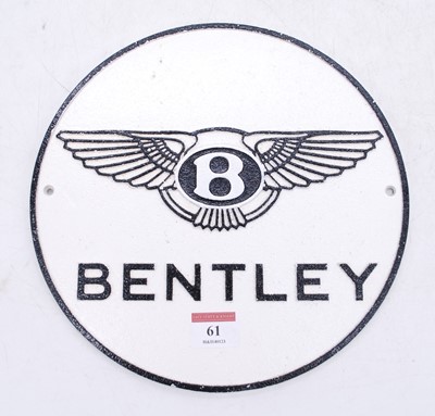 Lot 61 - A reproduction cast iron Bentley advertising...