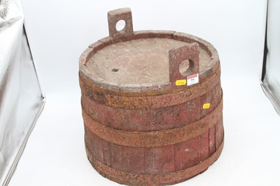 Lot 77 - A vintage coopered oak bucket, h.36cm