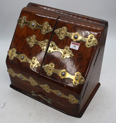 Lot 98 - A Victorian burr walnut and brass mounted...