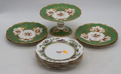 Lot 127 - A set of five Dresden porcelain plates, each...