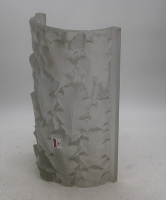 Lot 147 - An Art Deco frosted glass wall light shade,...