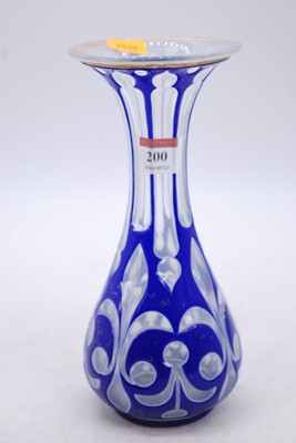 Lot 200 - A 19th century Bohemian blue overlaid glass...