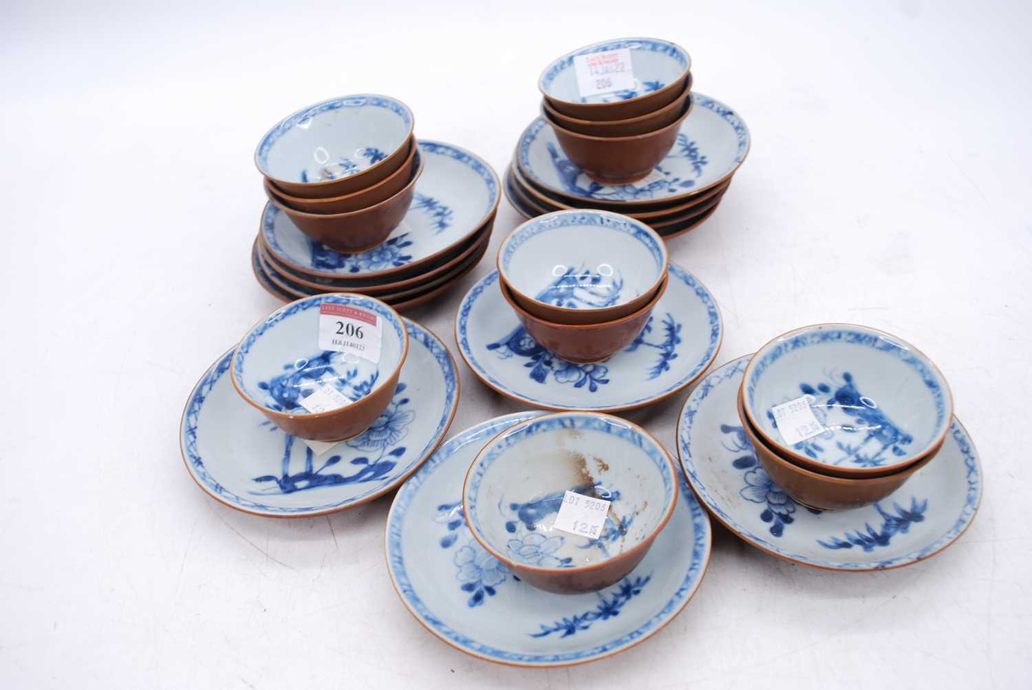 Lot 206 - A set of twelve mid 18th century Chinese blue...