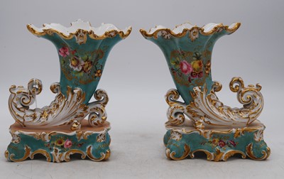 Lot 220 - A pair of 19th century floral decorated...