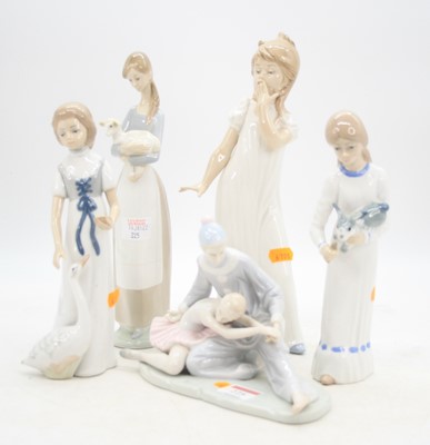 Lot 225 - A Lladro porcelain figure of a girl holding a...