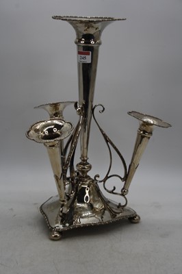 Lot 245 - A Victorian silver plated table epergne, h.41cm