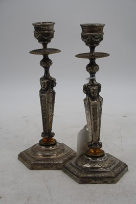 Lot 246 - A pair of Regency style plated table...