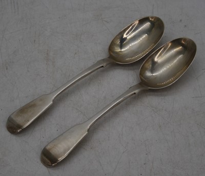 Lot 262 - A pair of Victorian silver Fiddle pattern...