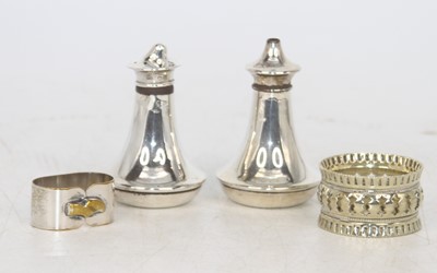 Lot 270 - A pair of George V silver salt and pepper...