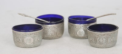 Lot 261 - A set of four Victorian silver table salts, in...